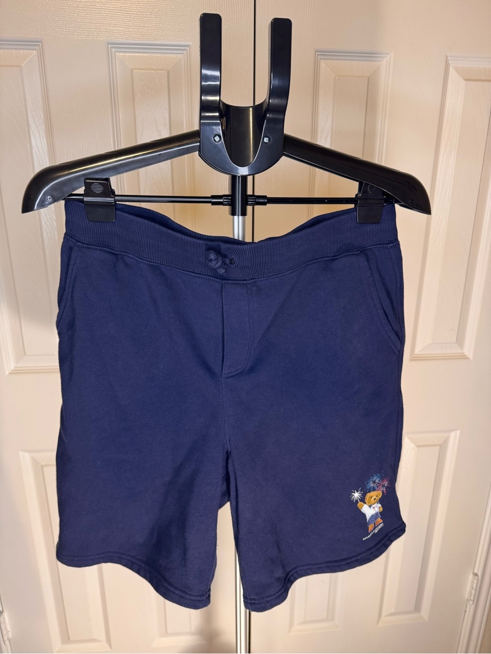 Polo by Ralph Lauren Navy Pull-On Athletic Shorts with Bear Motif